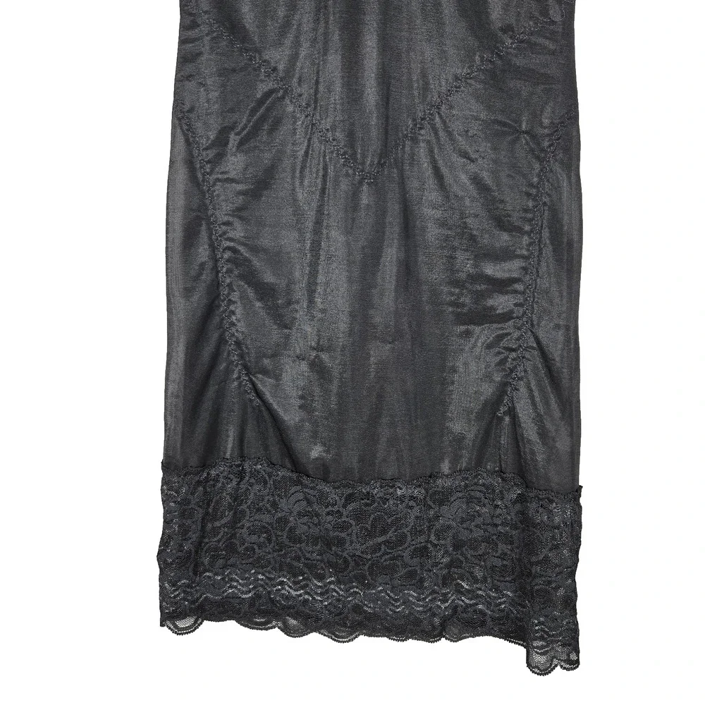 Vintage Victoria's Secret Gold‎ Label 36B Body Shaper Shapewear Black Lace 80s